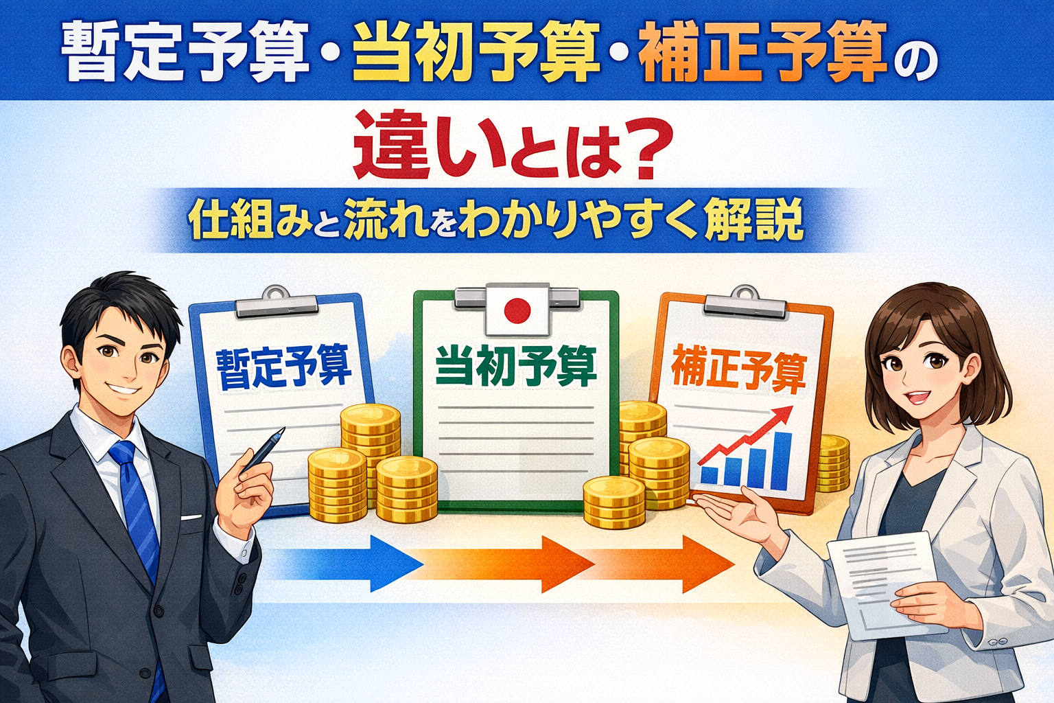 暫定予算・当初予算・補正予算の違いとは？仕組みと流れをわかりやすく解説