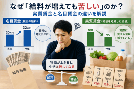 なぜ「給料が増えても苦しい」のか？実質賃金と名目賃金の違いを解説